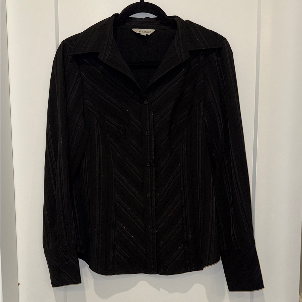 Jessica Black Button-Down Shirt